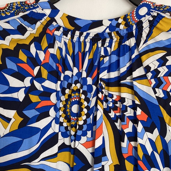 CROWN &IVY PM ladies blouse kaleidoscope pattern colors - Picture 5 of 8